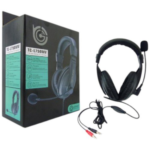 Audífonos PC. Con Regulador De Volumen Y Micrófono