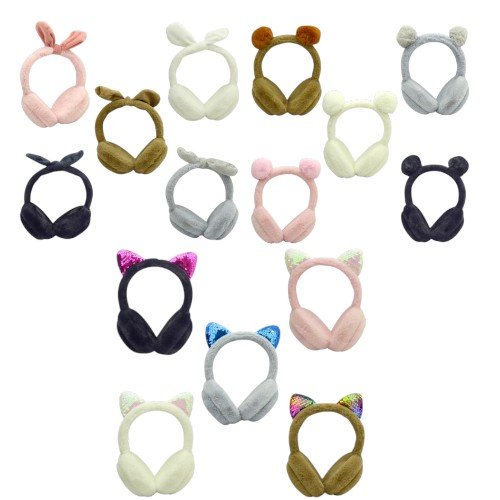 Audifonos para niños con cable, vincha, orejas peluche, 20 diseños. en caja. mayorista — imagen 3