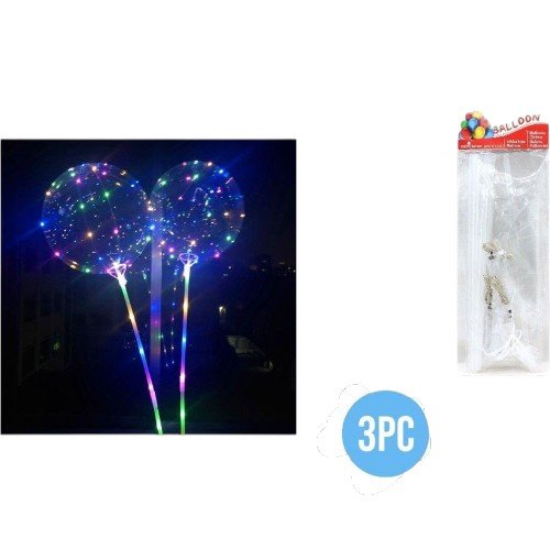 SET GLOBOS TRANSPARENTES LED 3 PZA por mayor en Chile