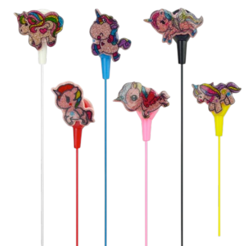Audifonos para niños con cable de unicornio-arcoiris, tuk k-09, 6 colores. en caja. mayorista — imagen 2