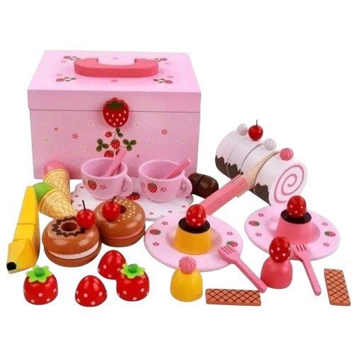 Juguete Maleta De Postres Y Pasteles De Madera Montessori 1PZA por mayor en Chile