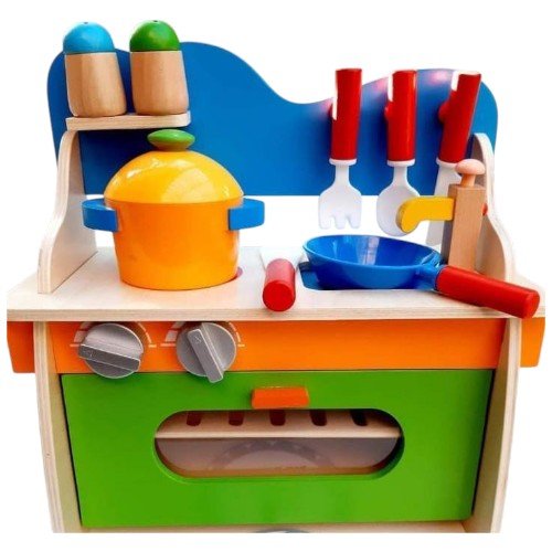 Juego De Rol De Cocina De Madera Ensamblada Educativo 1PZA por mayor en Chile