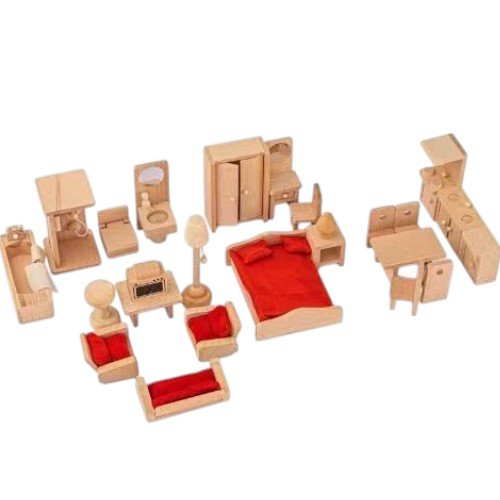 Muebles En Madera Para Casa De Muñecas, Living Completo Madera(B) 1PZA por mayor en Chile
