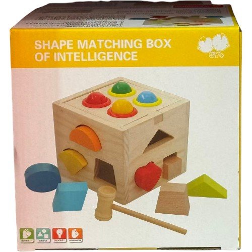 Juego Madera Montessori Cubo Encajar Figuras Didácticos 1PZA por mayor en Chile