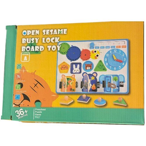 Juguete Tablero Sensorial Montessori Ocupado Cerraduras Y Encaje Multicolor 1PZA por mayor en Chile