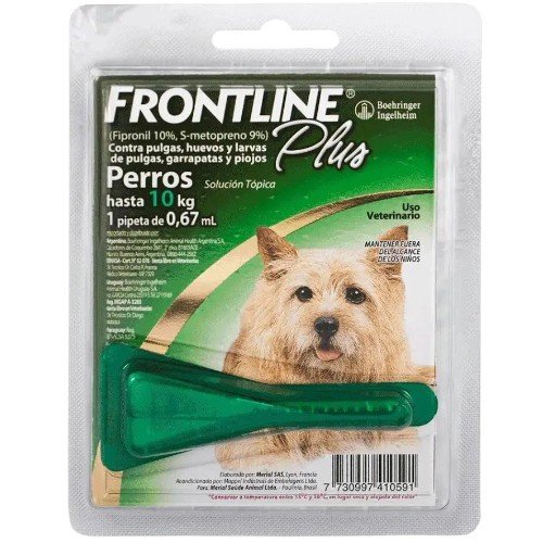 FRONTLINE PLUS PIPETA 1 UNI 0,67 ML HASTA 10 KG D.P 0,67 ML por mayor en Chile
