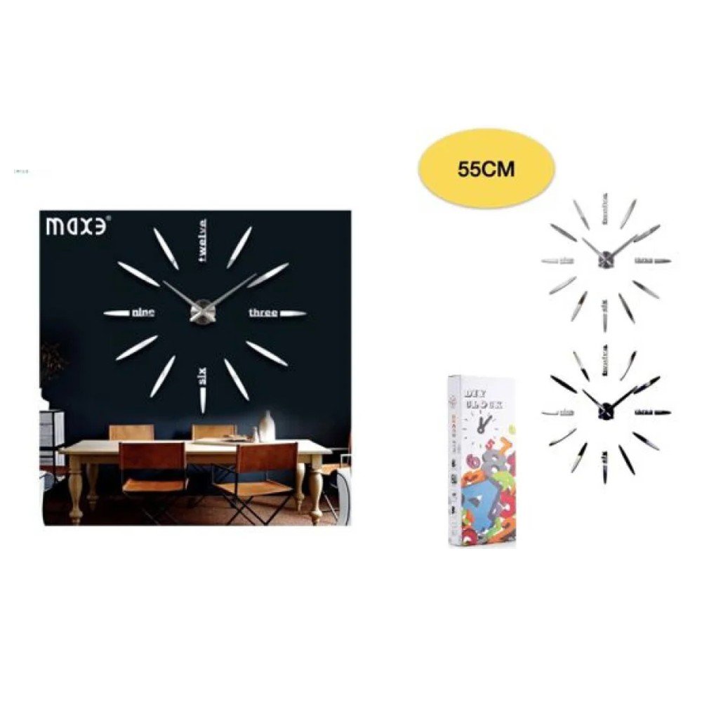 RELOJ DE PARED 3D 55 CM por mayor en Chile