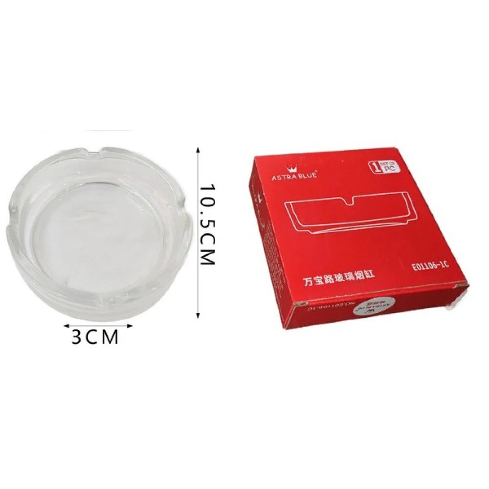 Cenicero de vidrio transparente 3 X 10.5CM por mayor en Chile