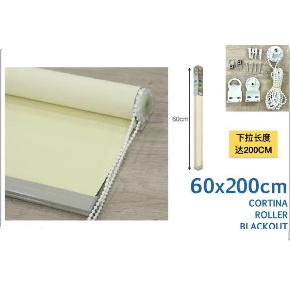 CORTINA ROLLER BLACKOUT BEIGE 60 X 200 CM por mayor en Chile