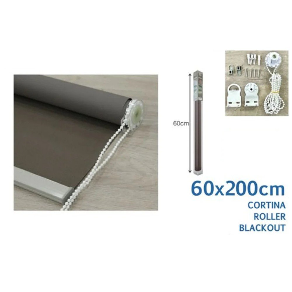 CORTINA ROLLER BLACKOUT CAFÉ 60 X 200 CM por mayor en Chile
