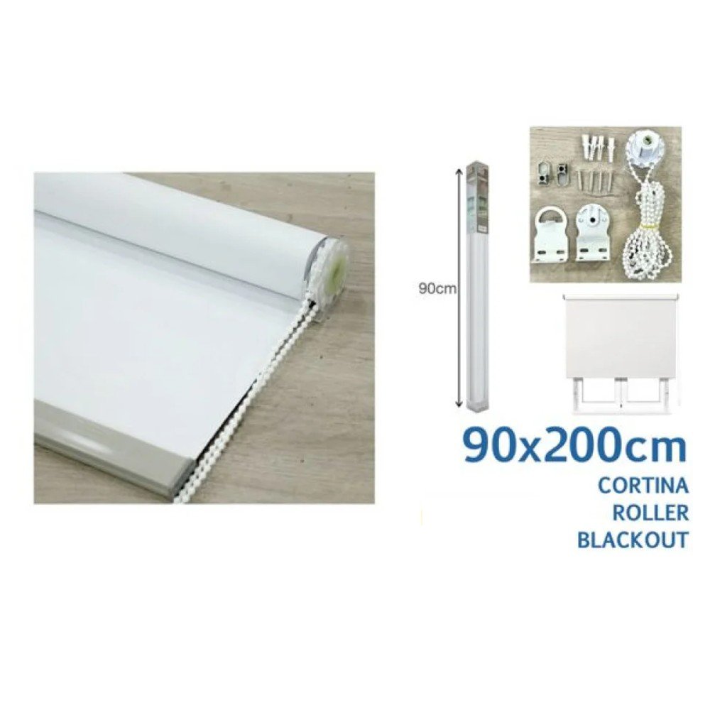 CORTINA ROLLER BLACKOUT BLANCO 90 X 200 CM por mayor en Chile