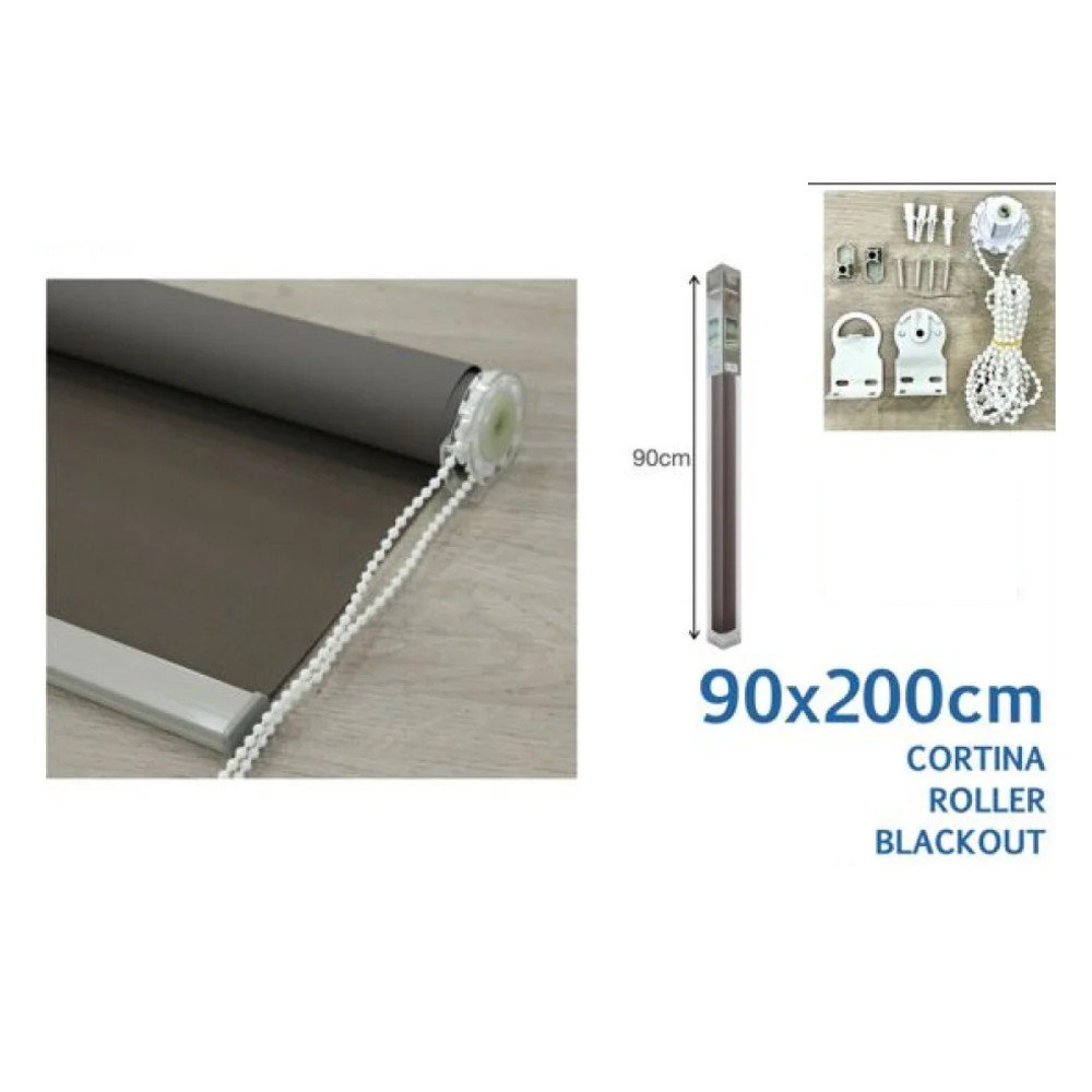 CORTINA ROLLER BLACKOUT CAFÉ 90 X 200 CM por mayor en Chile