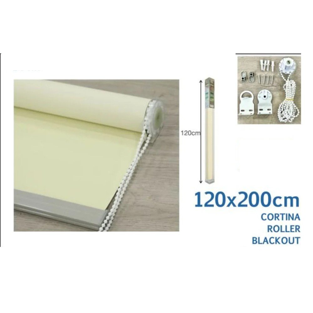 CORTINA ROLLER BLACKOUT BEIGE 120 X 200 CM por mayor en Chile