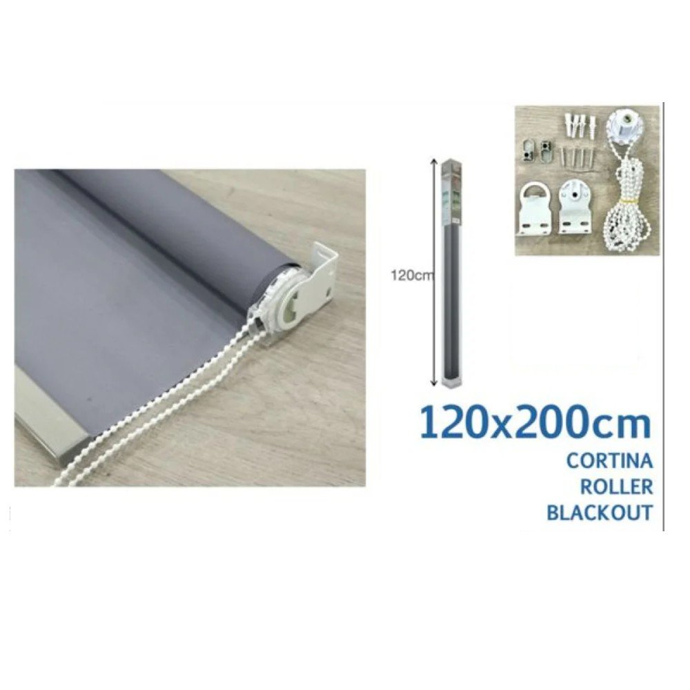 CORTINA ROLLER BLACKOUT GRIS 120 X 200 CM por mayor en Chile