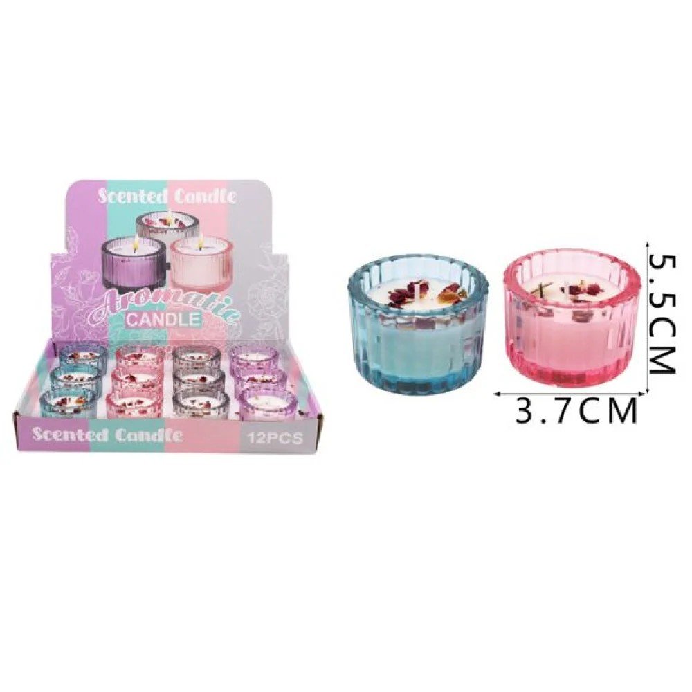 Vela VERTICAL SPRAY COLOR COLLO + FLORES 3,7 X 5,5 CM por mayor en Chile