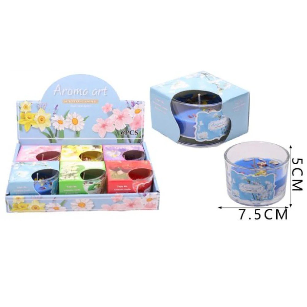 Taza L75 con caja de color y flores secas 7.5x5 por vela 7,5 X 5 CM por mayor en Chile