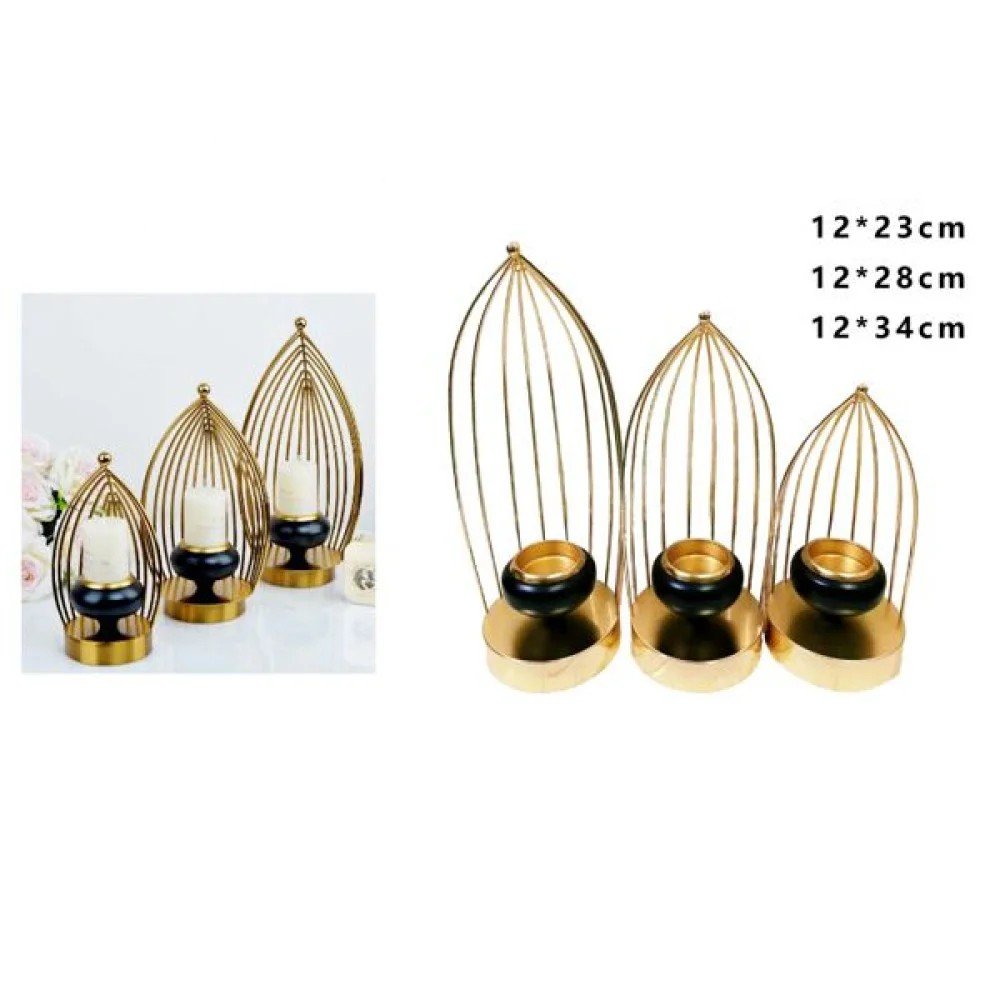 Juego de tres piezas de candelabro 12*23/12*28/12*34 12X23-12X28-12X34CM por mayor en Chile