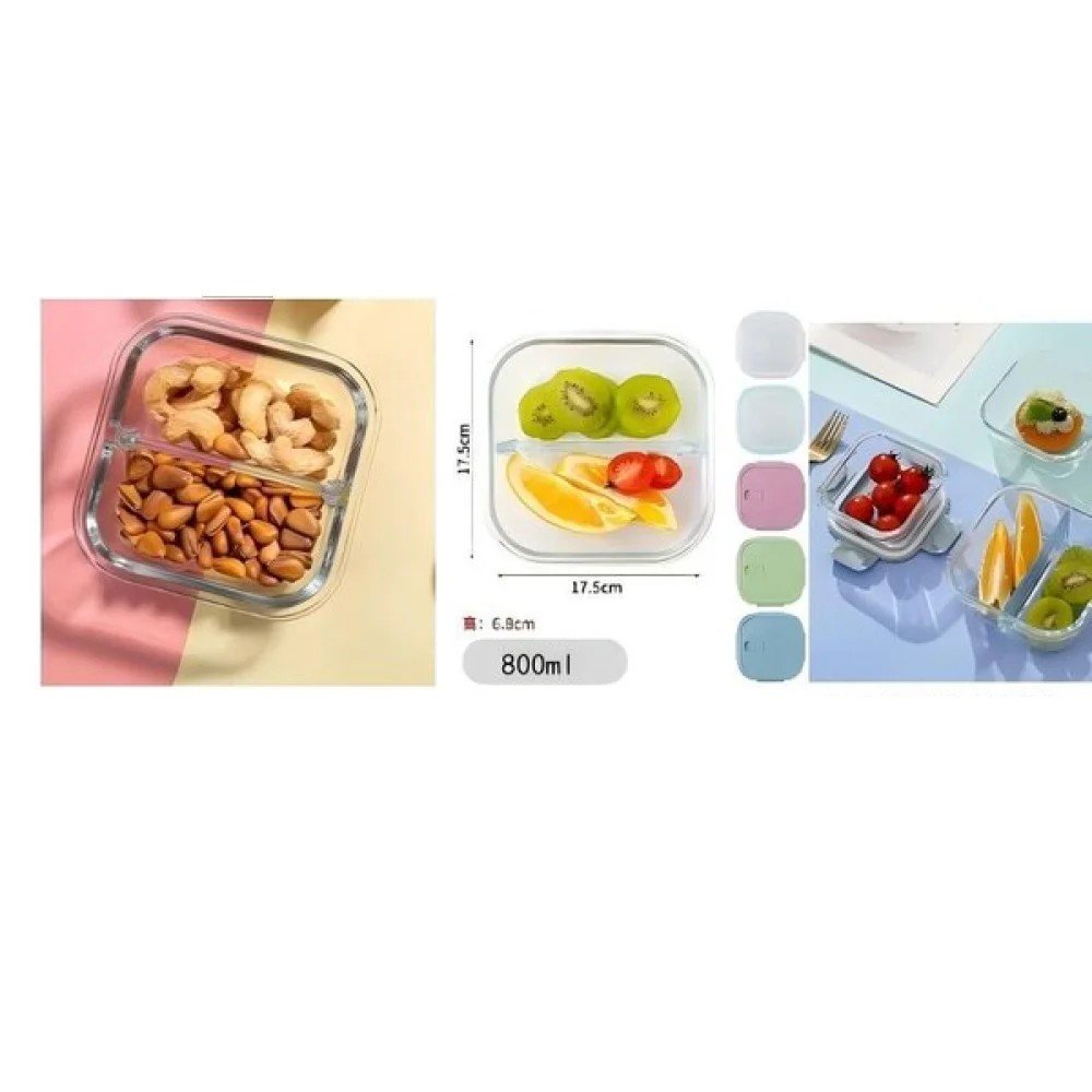 Caja de almacenamiento de alimentos de dos compartimentos Taisho 800 ML por mayor en Chile