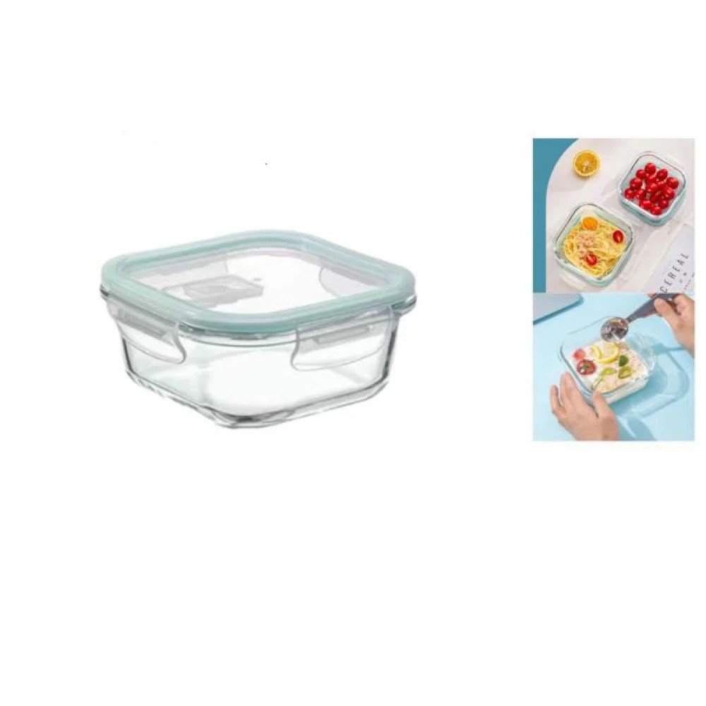 Caja de almacenamiento de alimentos de vidrio cuadrada mediana de 520 ml 520ml por mayor en Chile
