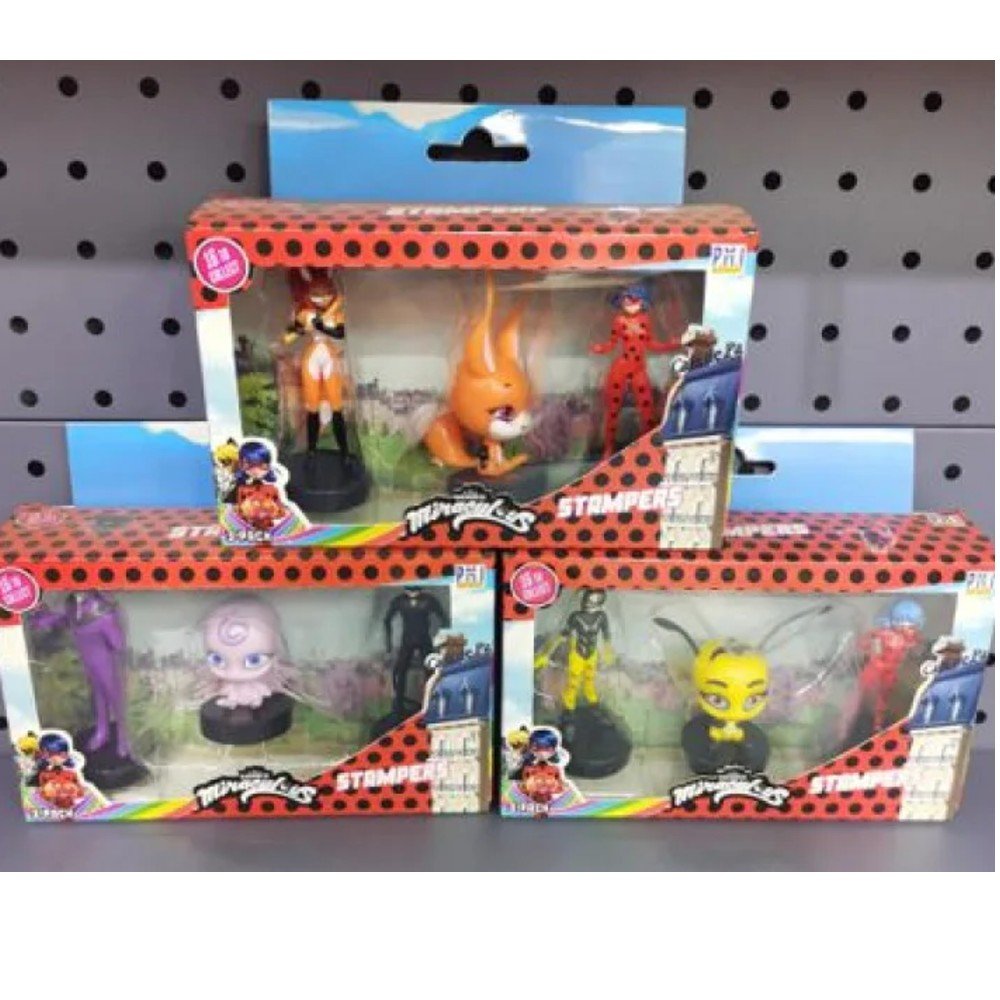 PACK 3 FIGURAS TIMBRE MIRACULOUS 3 PZA por mayor en Chile