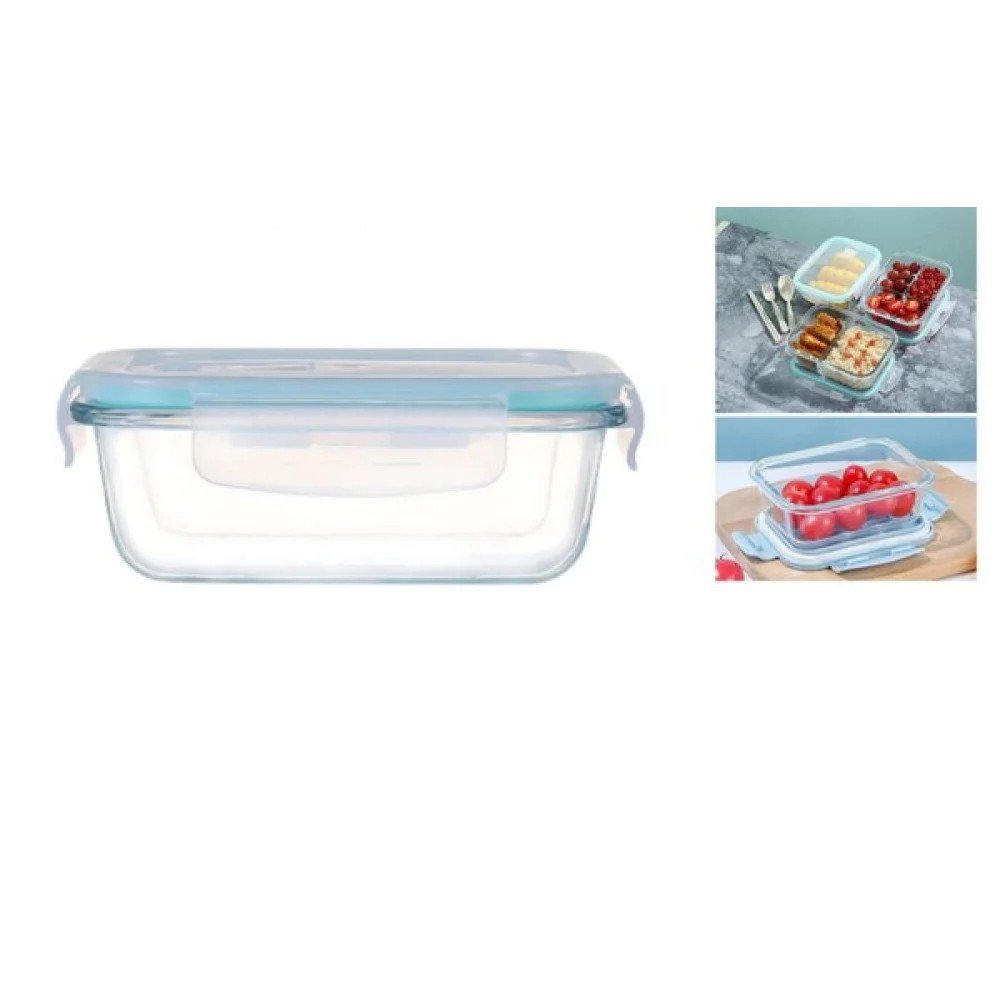 Recipiente de vidrio rectangular grande de 1040 ml para alimentos 1040ml por mayor en Chile