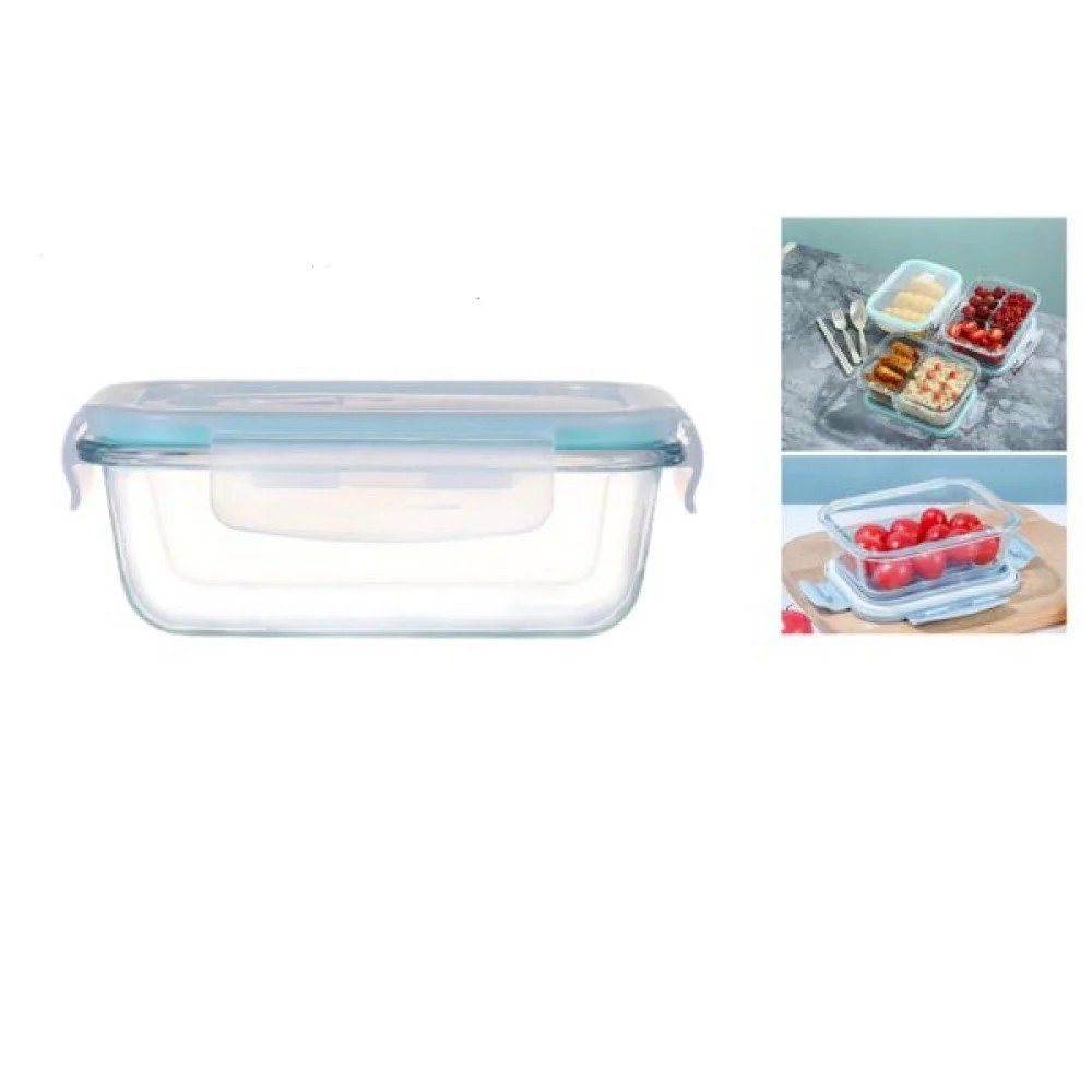 Recipiente de vidrio rectangular extragrande de 1040 ml para alimentos 1040ml por mayor en Chile