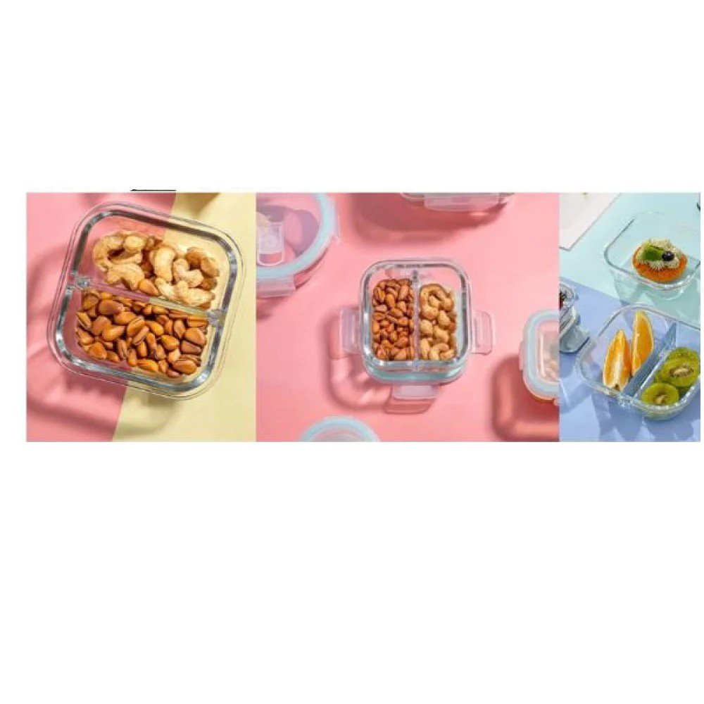 Caja de almacenamiento de alimentos de dos compartimentos Taisho 1300ML por mayor en Chile