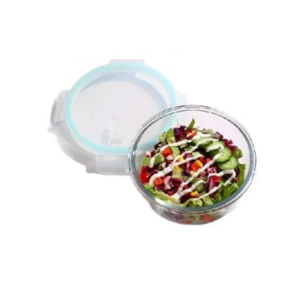 Caja de almacenamiento de alimentos de vidrio redonda 1300ml / 22 X 7.5CM por mayor en Chile