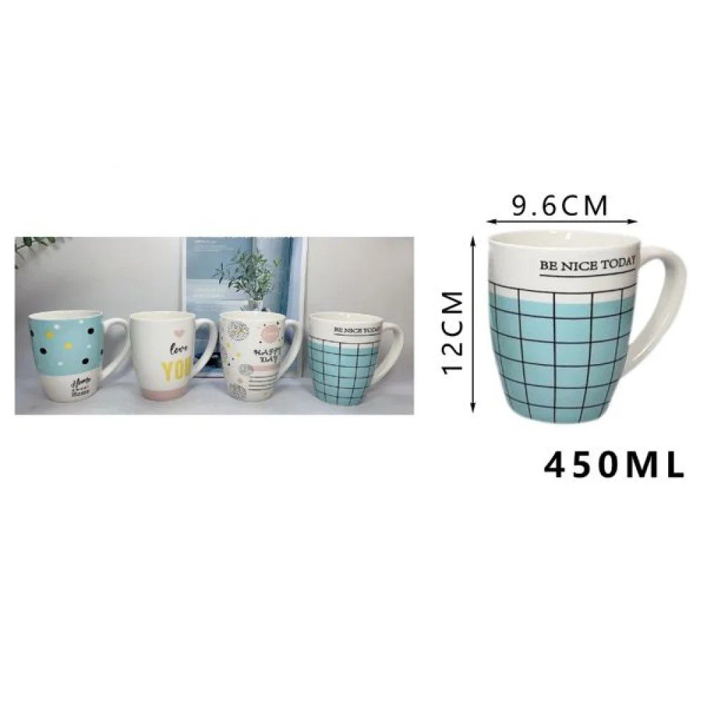 Taza de cerámica de 9,6 x 12 pulgadas 450 ML por mayor en Chile