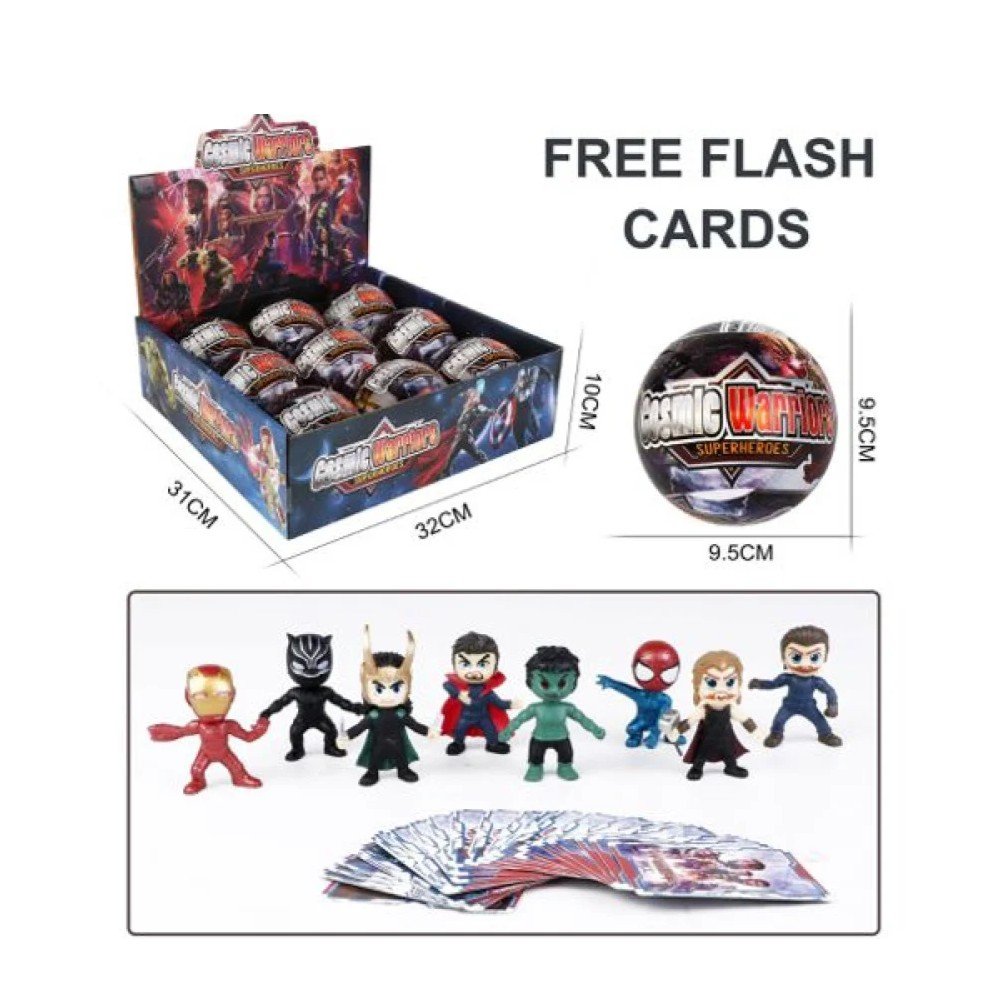 CAJA SORPRESA SUPER HEROES FREE FLASH CARDS 9 PZA por mayor en Chile