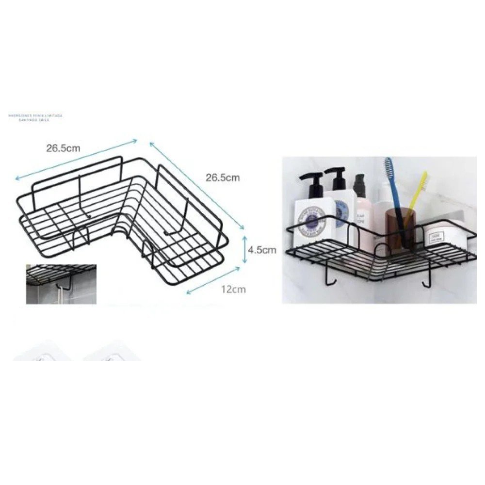 CESTA ESQUINA METALICA DE BAÑO 26,5 X 26,5 X 4,5 X 12 CM por mayor en Chile