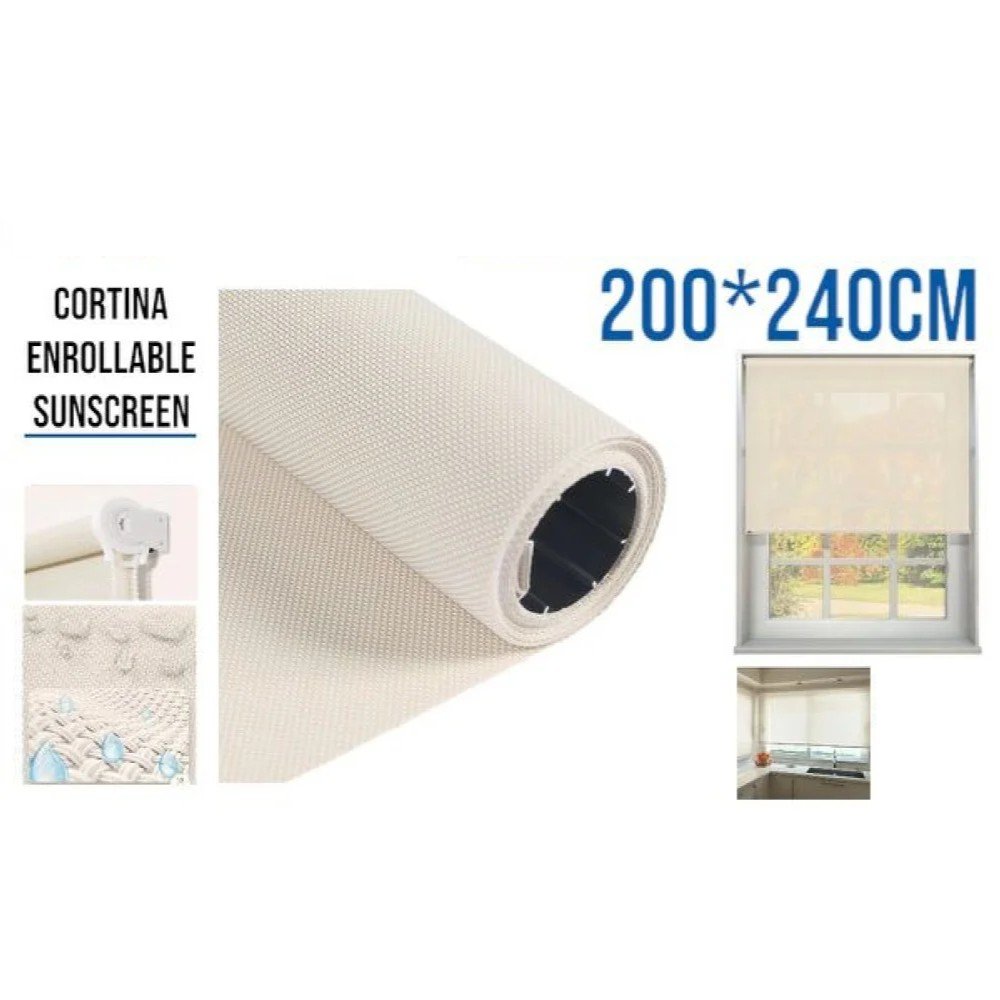 CORTINA ROLLER SUNSCREEN BEIGE 200 X 240 CM por mayor en Chile