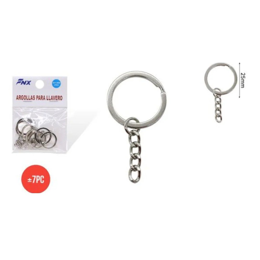 ARGOLLAS PARA LLAVEROS 7 PZA- 25 MM por mayor en Chile