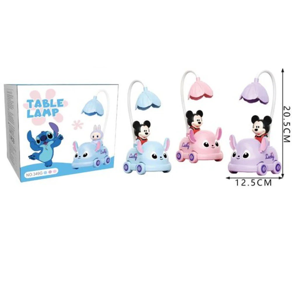 Lámpara de mesa con carga, lámpara de mesa con coche de Mickey de dibujos animados 12,5 X 20,5 CM por mayor en Chile