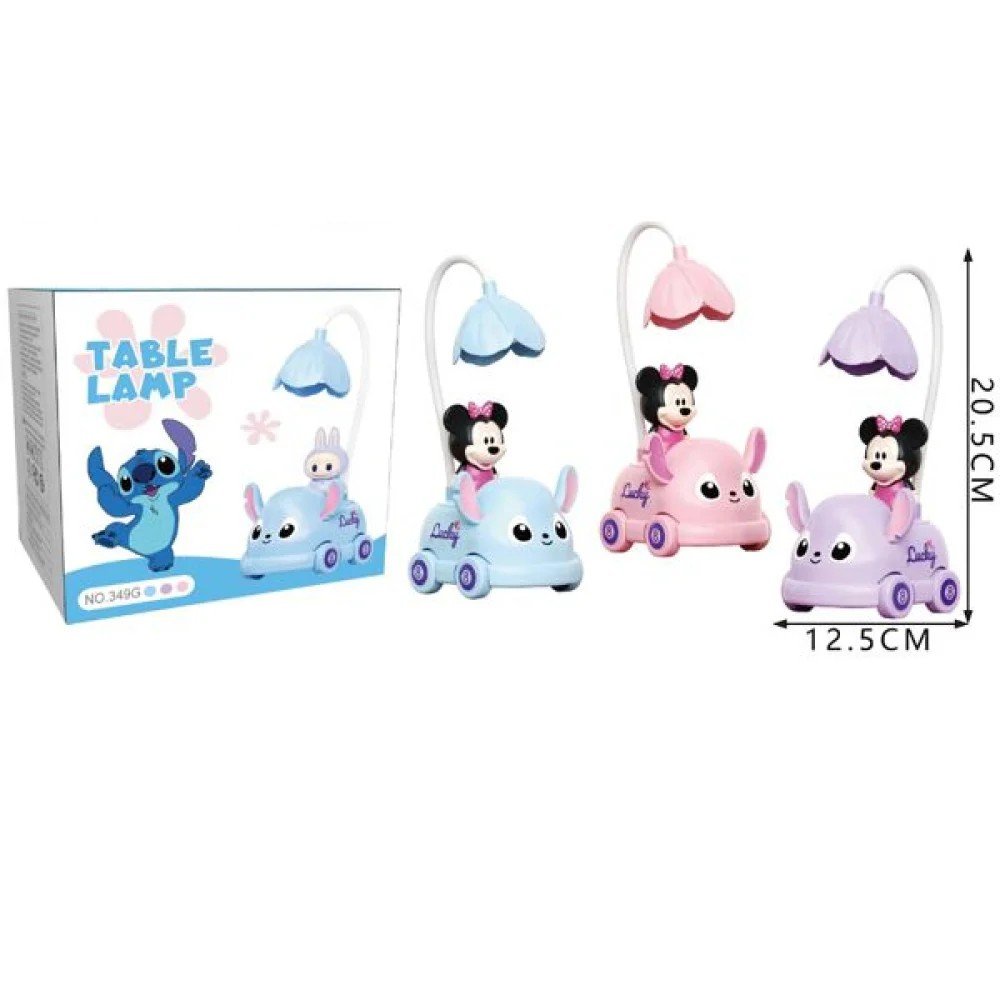 Lámpara de mesa con carga, lámpara de mesa con coche de Minnie de dibujos animados 12,5 X 20,5 CM por mayor en Chile