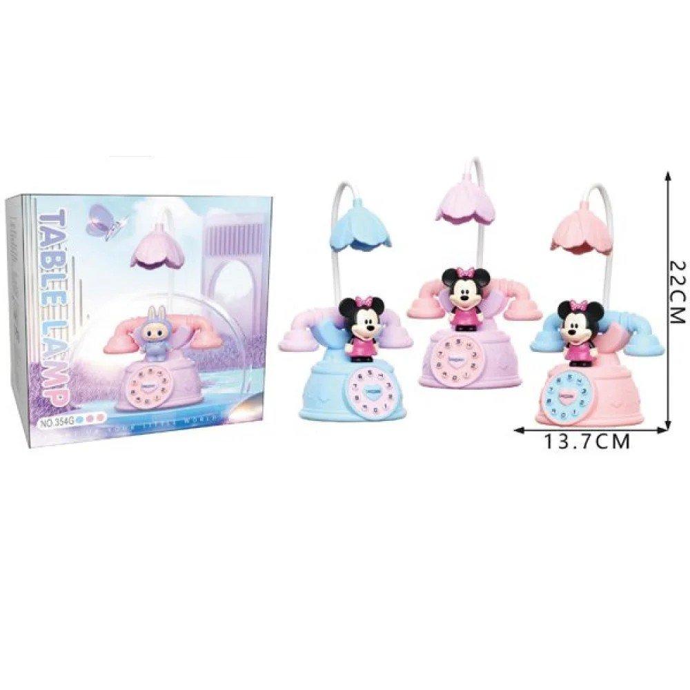 Lámpara de mesa con carga, lámpara de mesa peque?a con forma de teléfono de Minnie de dibujos animados 13,7 X 22 CM por mayor en Chile