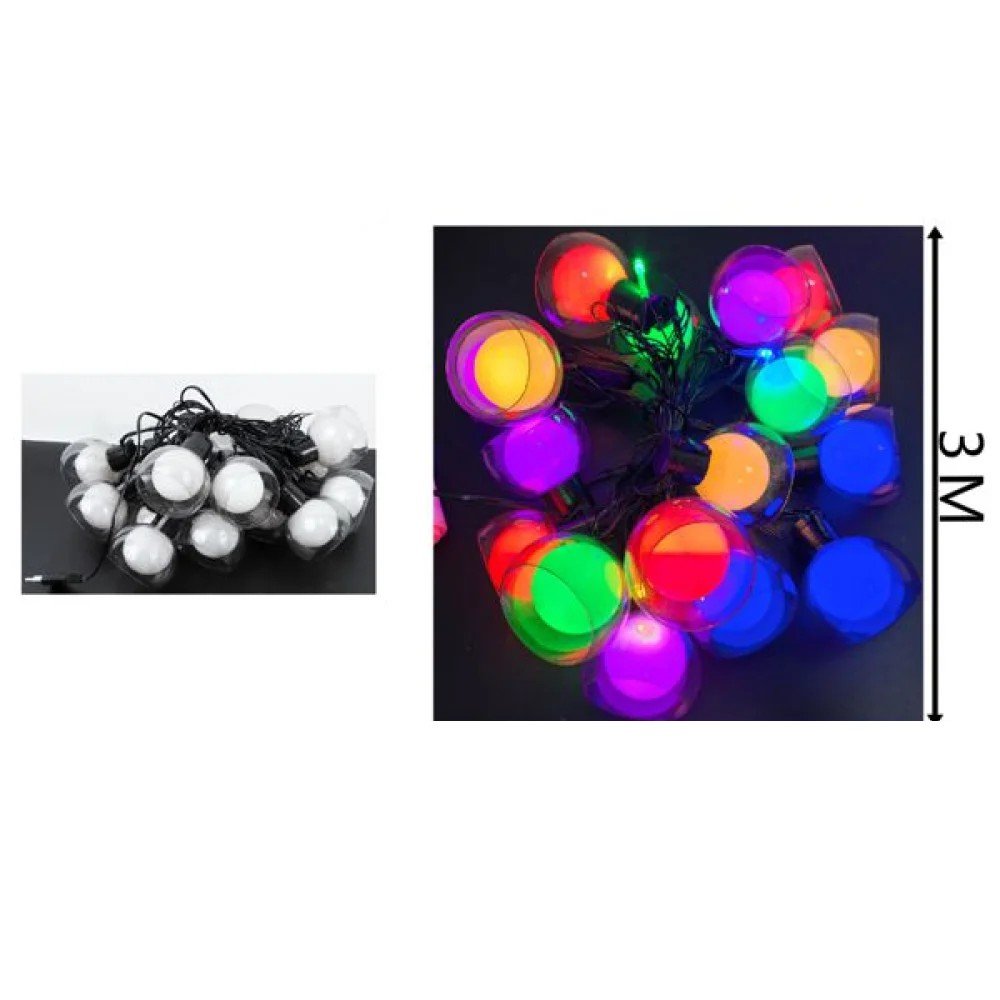 10 luces solares de colores. de 3 metros de largo. con bombillas de doble capa. empaquetadas en una caja colorida. 3 M por mayor en Chile