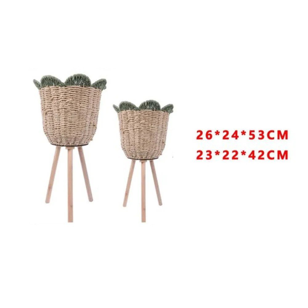 Maceta de dos piezas con patas 26X24X53-23X22X42 CM por mayor en Chile