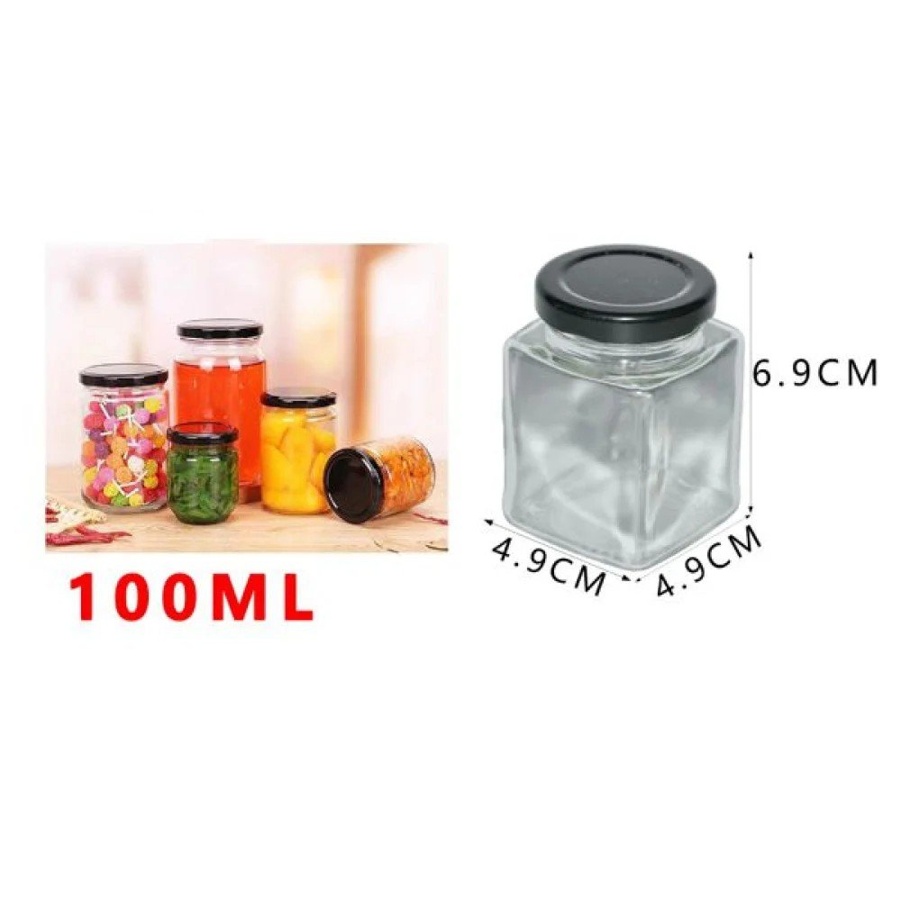 Botella cuadrada de 100 ml con tapa negra 100ml por mayor en Chile