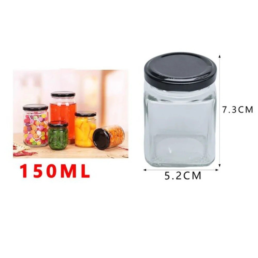 Botella cuadrada de 150 ml con tapa negra 150ml por mayor en Chile