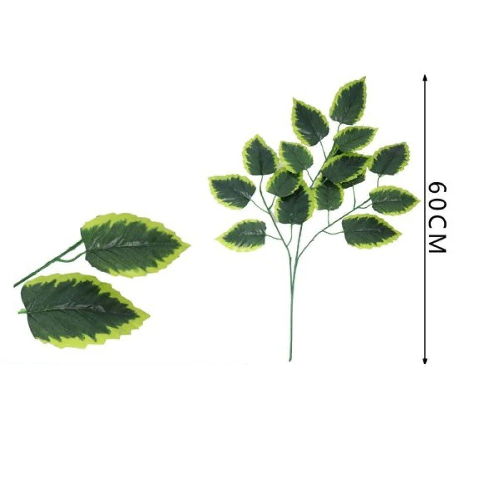 Hoja de col de 3 puntas con bordes amarillos (12 piezas/350 cada una) 60 CM por mayor en Chile