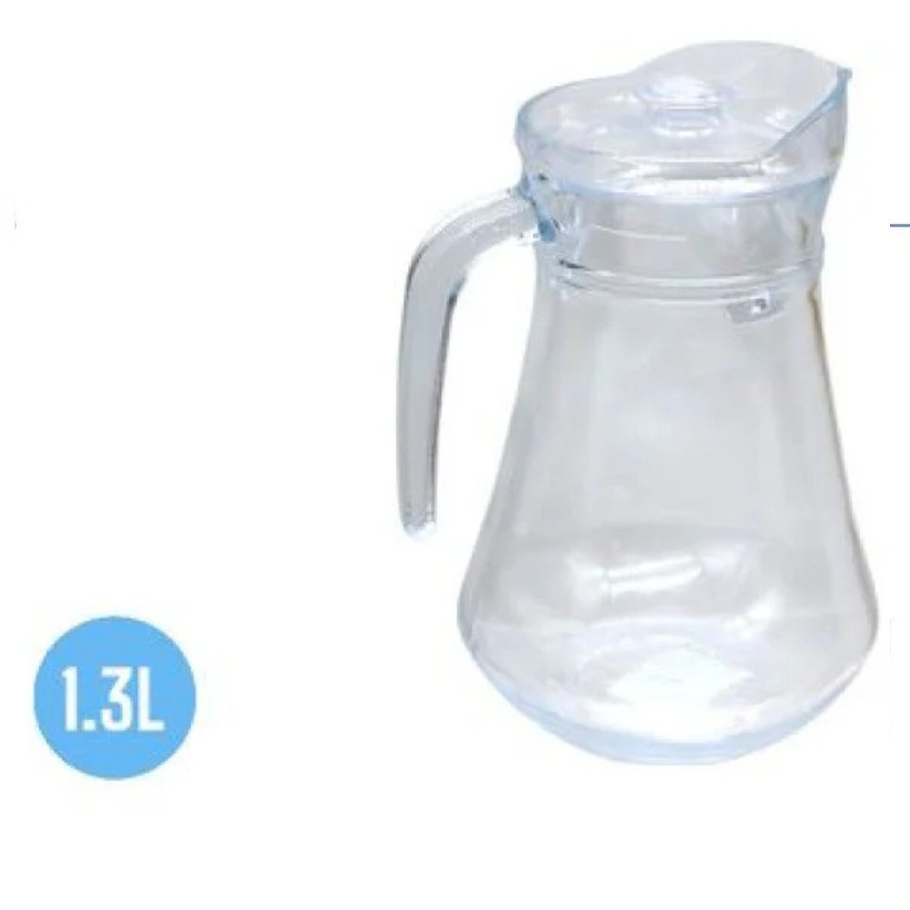 JARRA VIDRIO CON TAPA DISEÑO ANCHO 1,3 LITROS por mayor en Chile
