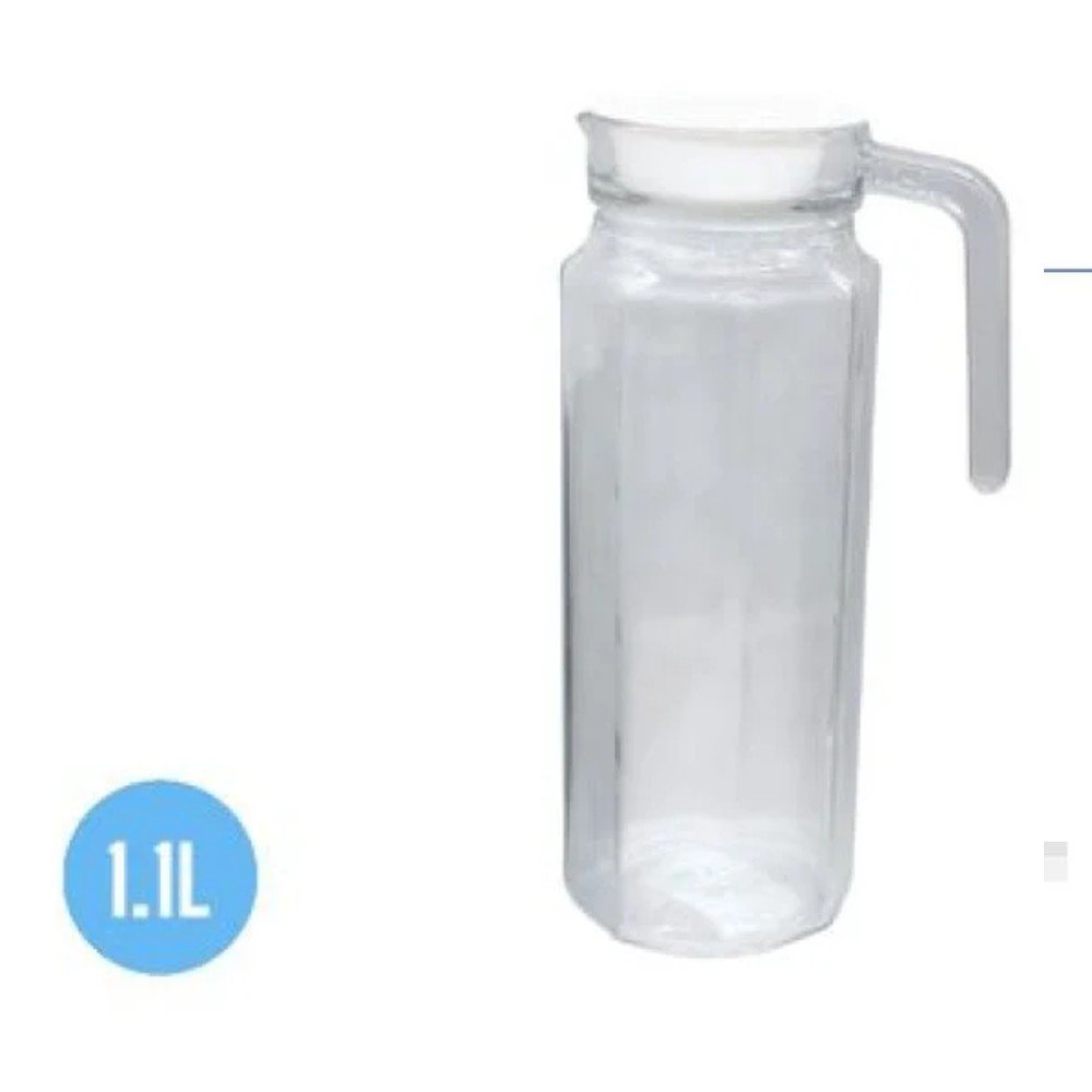 JARRA VIDRIO ALTA TAPA BLANCA 1,1 LITROS por mayor en Chile