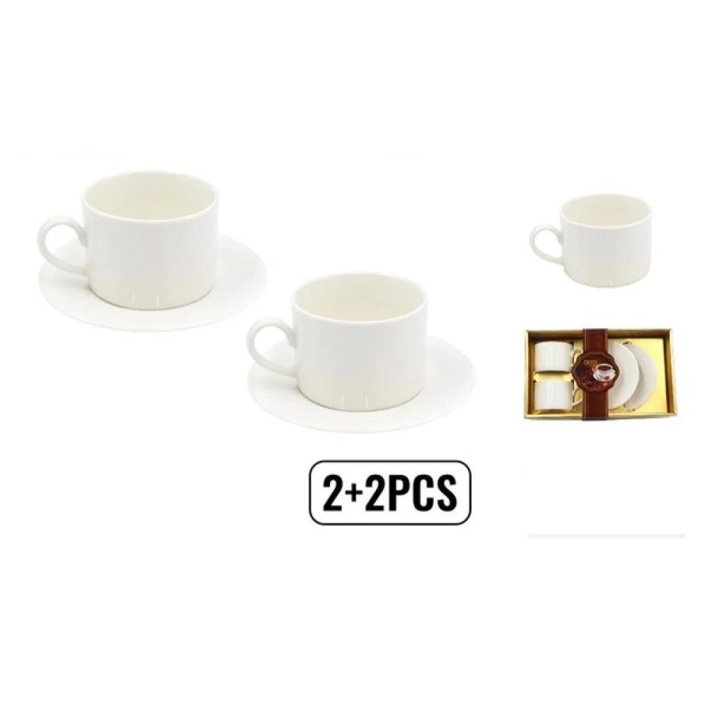SET TAZA+PLATO CERAMICA 2+2 PZA por mayor en Chile