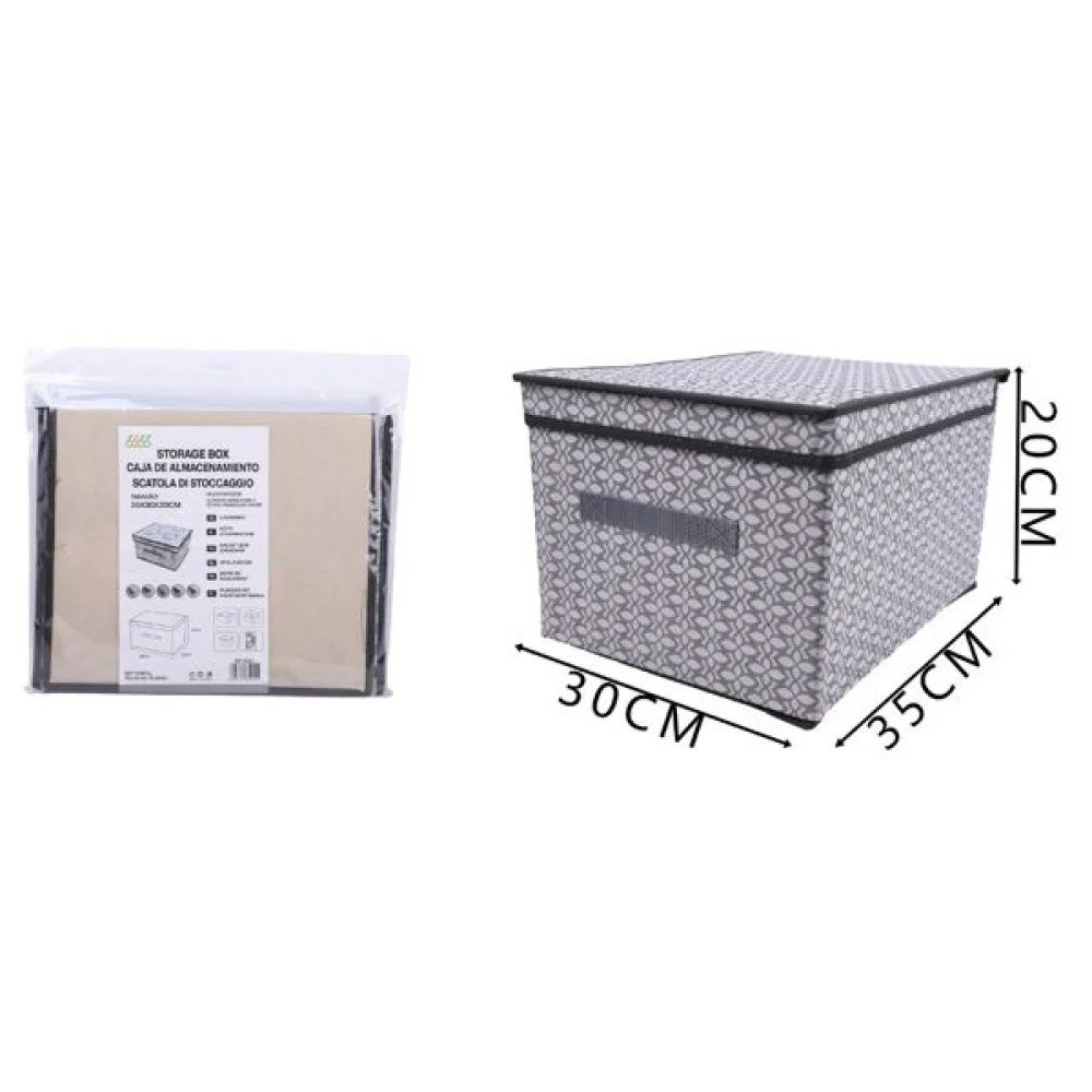 Caja de almacenamiento de tela no tejida estampada con tapa de 35 x 30 x 20 cm 30 X 35 X 20 CM por mayor en Chile
