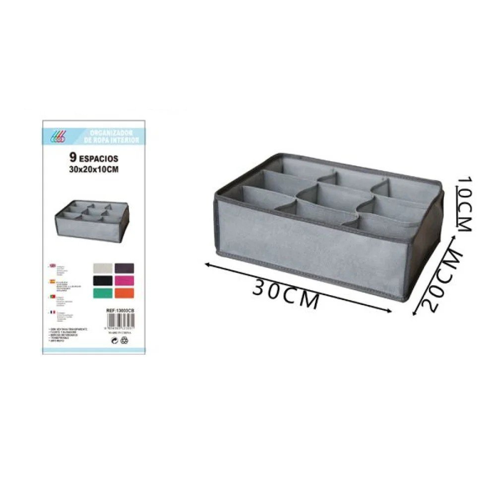 Caja de almacenamiento de 9 compartimentos de 30 x 20 x 10 cm 30 X 20 X 10 CM por mayor en Chile