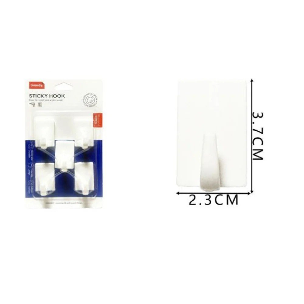 Ganchos de Plástico Rectangulares x5 2,3 X 3,7 CM por mayor en Chile