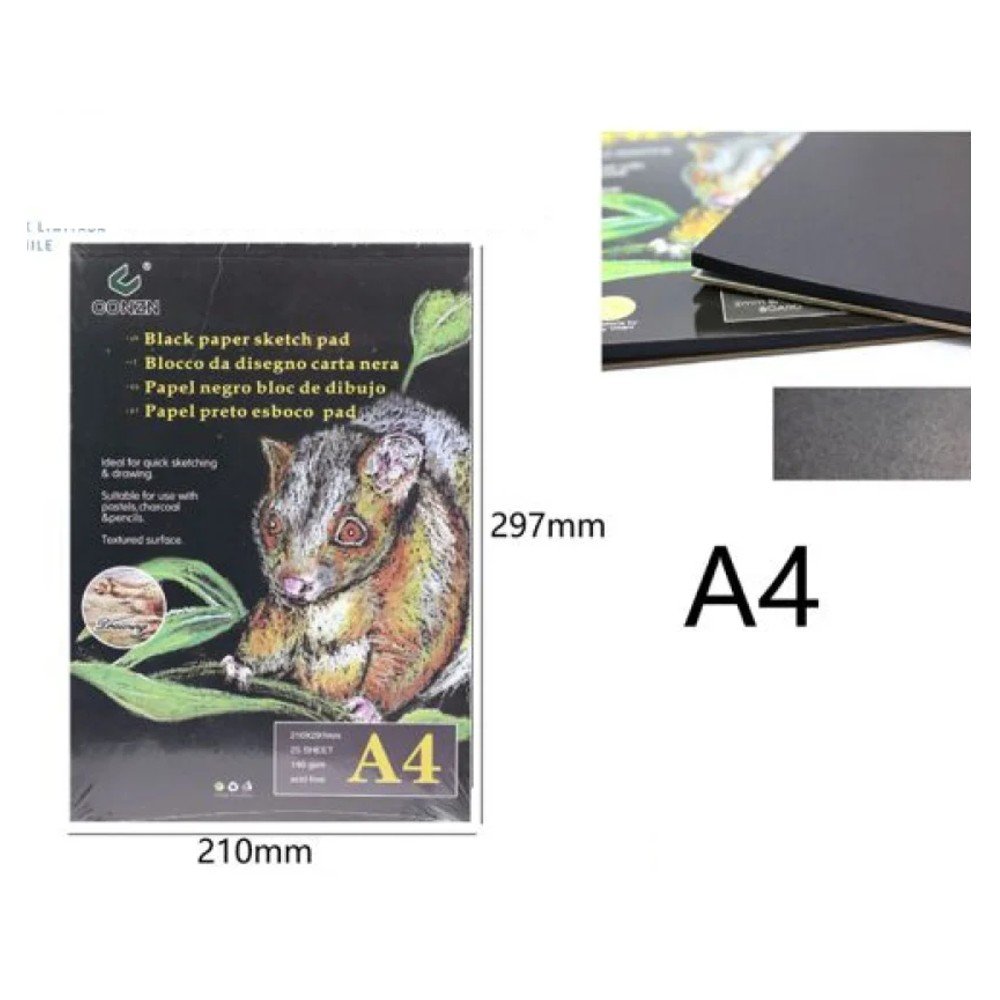 BLOCK PAPEL NEGRO A4 210 X 297 MM por mayor en Chile