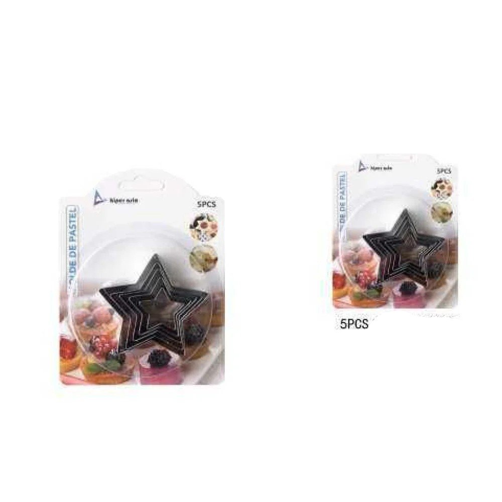 Set molde para galletas Estrellas 5pcs 5 pzas por mayor en Chile