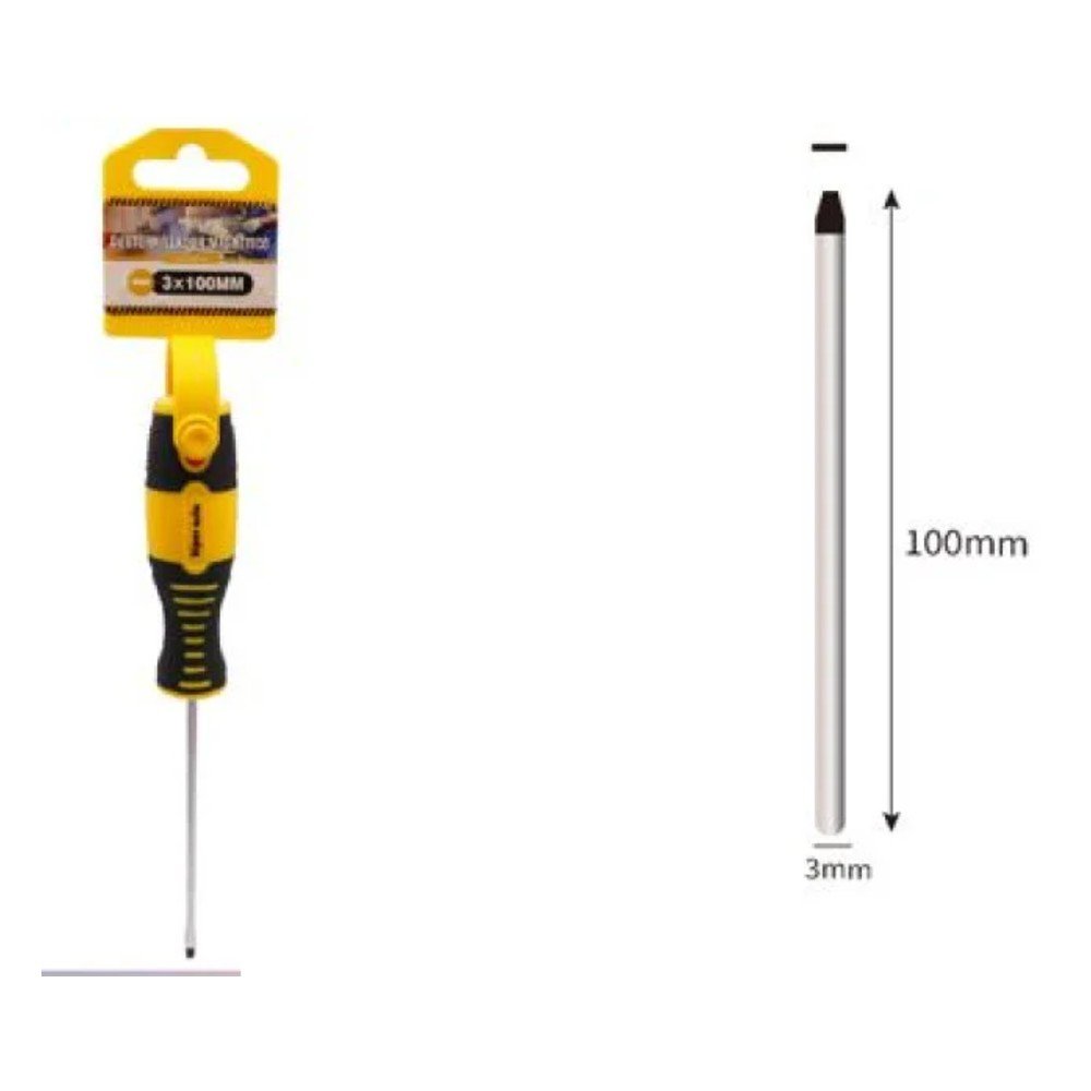 DESTORNILLADOR CABEZA PLANA CON IMAN 100 X 3 MM por mayor en Chile